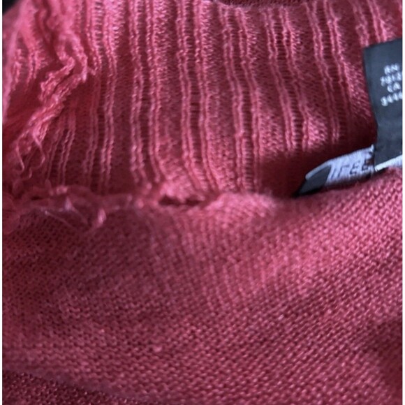 Eileen Fisher Red 100% Linen Open Front Waterfall Cardigan Sweater Size XS - Picture 4 of 7